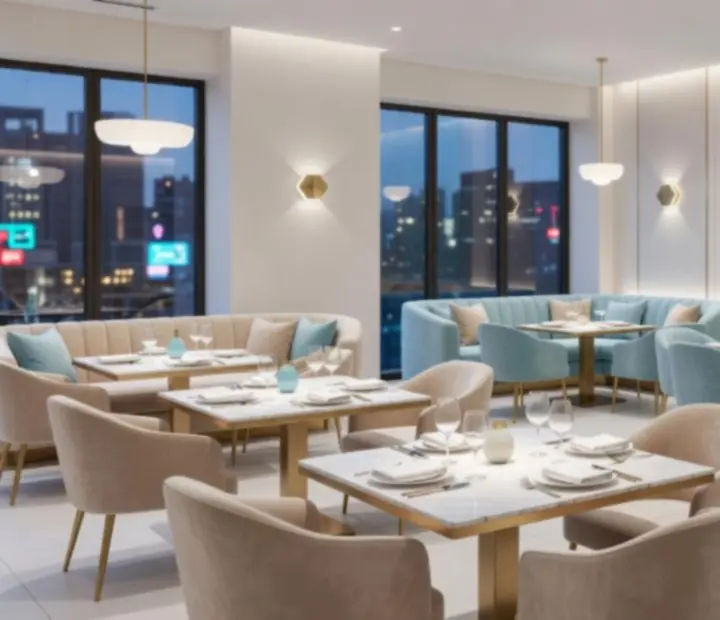 Interiér moderní casino restaurace Metro Casina