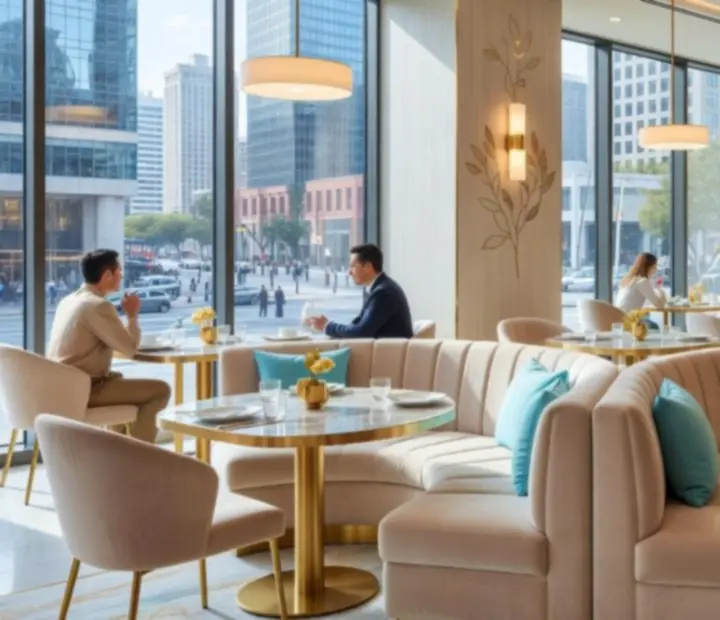Moderní interiér restaurace Metro Casina s elegantním casino prostředím a moderní casino lounge atmosférou.