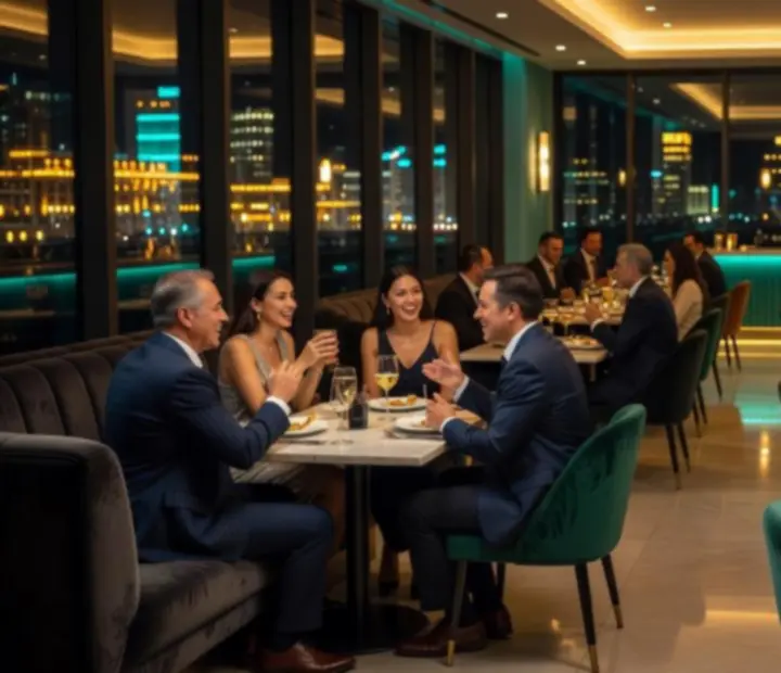 Galerie Metro Casina s výběrem fotografií restaurace, jídel a večerní atmosféry.